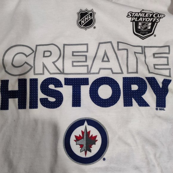 Adidas Winnipeg Jets Create History Stanley cup T-shirt white women's size XL - Picture 3 of 6